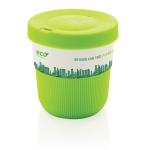 Vasos takeaway eco con logo, agarre y tapa de 280ml Barista color verde segunda vista con logo