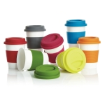 Taza takeaway biodegradable apta para lavavajillas de 350ml Latte color naranja vista general