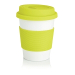 Taza takeaway biodegradable apta para lavavajillas de 350ml Latte color verde lima