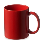 Tazas personalizadas en color de cerámica de 330ml Basic Colorful color rojo segunda vista frontal