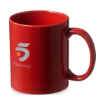 Tazas personalizadas en color de cerámica de 330ml Basic Colorful color rojo vista impresión tampografía