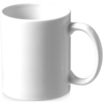 Mugs personalizados baratos blancos de cerámica 330ml Basic Economy color blanco segunda vista frontal