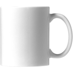 Mugs personalizados baratos blancos de cerámica 330ml Basic Economy color blanco vista frontal