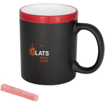 Taza pizarra Chalk 330ml color rojo vista impresión tampografía