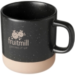 Taza personalizada de cerámica de fondo sin esmaltar 360ml Design color negro vista impresión tampografía