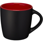 Taza negra de cerámica con interior de color y 340ml Colormixt Black color rojo oscuro segunda vista frontal
