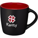 Taza negra de cerámica con interior de color y 340ml Colormixt Black color rojo oscuro vista impresión tampografía