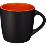 Taza negra de cerámica con interior de color y 340ml Colormixt Black color naranja oscuro segunda vista frontal