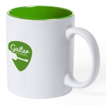 Taza blanca grabada a láser con color interior de 350ml Magic White color verde