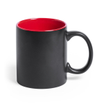Tazas de cerámica negra para grabado láser con color 350ml Magic Black color rojo primera vista