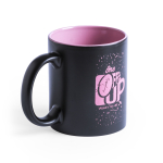 Tazas de cerámica negra para grabado láser con color 350ml Magic Black color rosa claro segunda vista