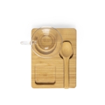 Set de taza de cristal con cuchara y base 180ml Speciality Coffee color madera clara tercera vista