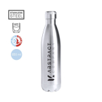 Botella térmica de acero inoxidable reciclado plateada brillante 850ml color plateado