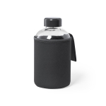 Bidón de cristal con funda de softshell a color 600ml Softshell color negro primera vista