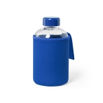 Bidón de cristal con funda de softshell a color 600ml Softshell color azul primera vista