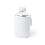 Bidón de cristal con funda de softshell a color 600ml Softshell color blanco primera vista
