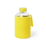Bidón de cristal con funda de softshell a color 600ml Softshell color amarillo primera vista