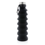 Bidón plegable de silicona antigoteo con mosquetón 550ml Travel color negro quinta vista