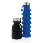 Bidón plegable de silicona antigoteo con mosquetón 550ml Travel color negro vista general