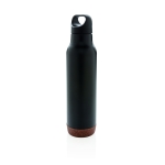 Botellas reutilizables de acero con base de corcho 600ml Cork Base color negro