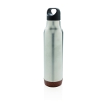 Botellas reutilizables de acero con base de corcho 600ml Cork Base color plateado