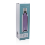 Botella corporativa de acero inoxidable con esterilizador UV-C 500ml color blanco segunda vista con caja