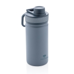 Botella deportiva con función termo y acabado mate 550ml Power color azul vista con logo