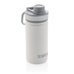 Botella deportiva con función termo y acabado mate 550ml Power color blanco vista con logo