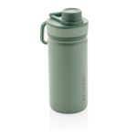 Botella deportiva con función termo y acabado mate 550ml Power color verde menta vista con logo