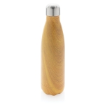 Elegante botella de acero con estampado madera 500ml Wood Print color madera clara