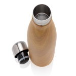 Elegante botella de acero con estampado madera 500ml Wood Print color madera clara cuarta vista