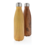 Elegante botella de acero con estampado madera 500ml Wood Print color madera clara vista general