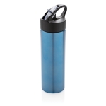 Botellas para deporte de acero inoxidable con pajita 500ml Pioneer color azul