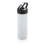 Botellas para deporte de acero inoxidable con pajita 500ml Pioneer color blanco