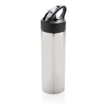 Botellas para deporte de acero inoxidable con pajita 500ml Pioneer color plateado