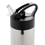 Botellas para deporte de acero inoxidable con pajita 500ml Pioneer color plateado sexta vista