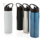 Botellas para deporte de acero inoxidable con pajita 500ml Pioneer color plateado