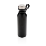 Botella termo con logotipo y asa de silicona 600ml Carry Loop color negro