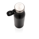 Botella termo con logotipo y asa de silicona 600ml Carry Loop color negro tercera vista