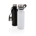 Botella termo con logotipo y asa de silicona 600ml Carry Loop color negro vista general