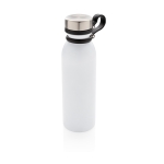 Botella termo con logotipo y asa de silicona 600ml Carry Loop color blanco