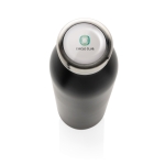 Botellas térmicas grabadas o impresas con tapa antigoteo 600ml Crew color negro segunda vista con logo