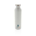 Botellas térmicas grabadas o impresas con tapa antigoteo 600ml Crew color blanco vista con logo
