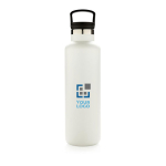 Botella con tapa para infusión y apertura para cubitos 600ml Partner color blanco vista de impresión