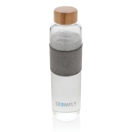 Botellas de agua de cristal personalizadas 750ml Crystal Sleeve color transparente vista con logo