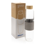 Botellas de agua de cristal personalizadas 750ml Crystal Sleeve color transparente vista con caja