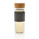 Botellas pequeñas de vidrio personalizadas 360ml Infuser Sleeve color transparente sexta vista