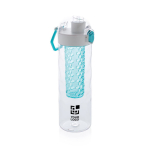 Botella de tritán para agua con infusor de frutas 700ml Fruit Flavors color turquesa vista de impresión