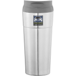 Tazas térmicas de acero con tapa de presión 500ml Avenue Smart color plateado vista impresión tampografía