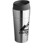 Tazas térmicas de acero con tapa de presión 500ml Avenue Smart color plateado segunda vista con logo